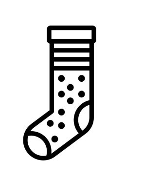 Noel çorap ikonu. vektör illüstrasyonu 