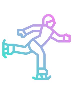 Kadın patinajının vektör illüstrasyonu