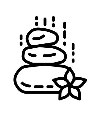 Çiçekli spa taşları ve su damlası vektör illüstrasyonu 