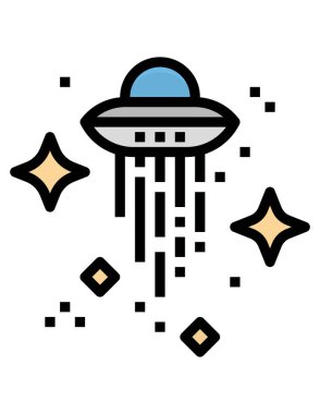 Bilim ve teknoloji çizgi vektör simgesi.