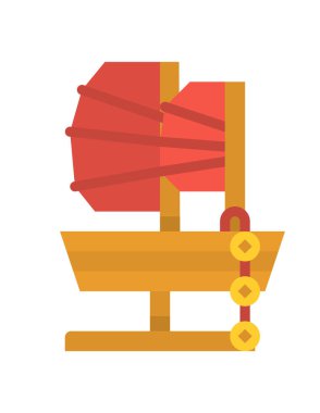 Yelkenlinin beyaz üzerindeki vektör çizimi