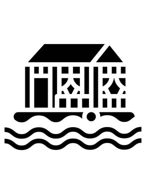 Yüzen Ev teknelerinin vektör çizimi