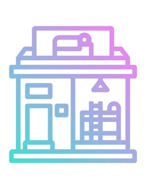 Otel binası simgesi, vektör illüstrasyonu