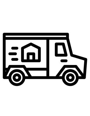 Beyaz arkaplandaki kamyonun vektör çizimi