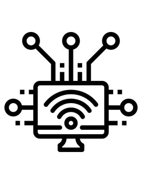 Bilgisayar ekranındaki 3d wifi simgesi beyaz arkaplanda izole edildi