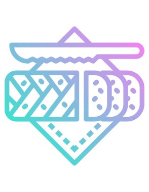 Dilimlenmiş ekmek ve bıçağın vektör çizimi