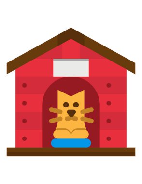 Tilki evi simgesi vektör illüstrasyon grafik tasarımı