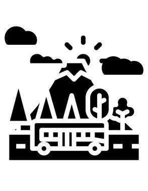 Seyahat ve turizm simgelerinin vektör illüstrasyonu