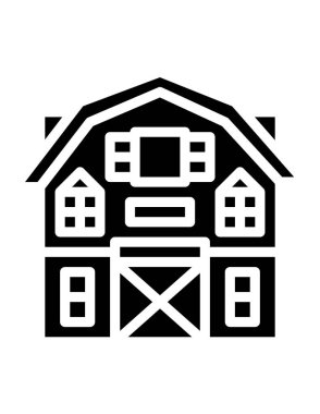 çiftlik binası simgesi, vektör illüstrasyonu