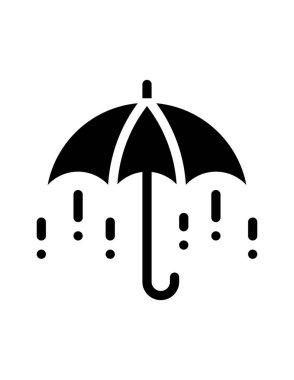 Beyaz arkaplanda şemsiye yassı simgesi 