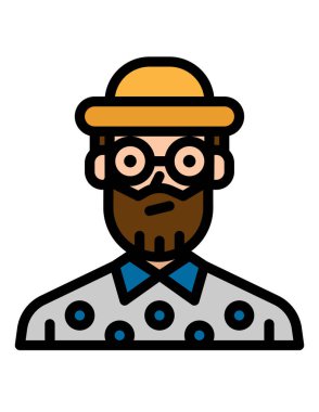 Şapkalı bir adamın vektör çizimi