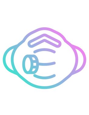 Beyaz üzerine izole edilmiş maskenin vektör illüstrasyonu