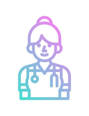 Bir kadın doktor karakterinin vektör çizimi