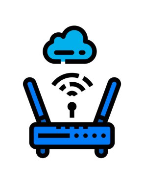 wifi ve internet düz vektör simgesi
