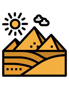 Mısır piramitleri ve manzara vektör illüstrasyonu