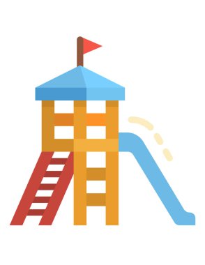 Oyun alanındaki slaytın vektör illüstrasyonu 