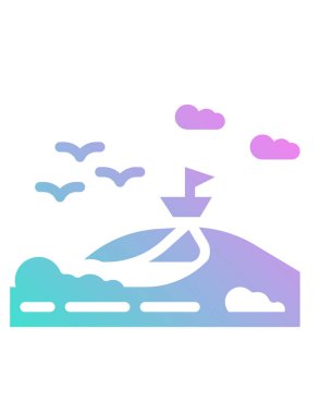 Beyaz arkaplanda seyahat simgesinin vektör düz çizimi