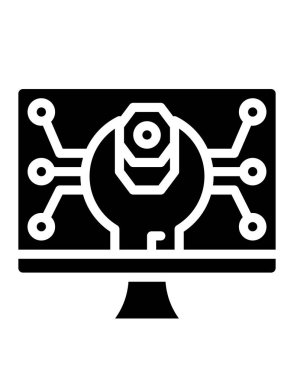 Bilgisayar ekranındaki ingiliz anahtarı düz simge, vektör illüstrasyonu 