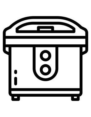 pilav pişirme çizgisi vektör simgesi.