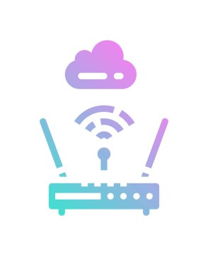 Modemdeki kablosuz sinyal beyaz arkaplanda izole edildi