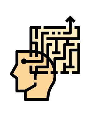 Simge tasarımlı insan beyni konsepti, vektör illüstrasyonu 10 eps graphic.