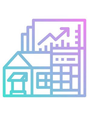 Modern yapı simgesinin vektör illüstrasyonu