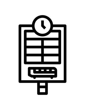 Düz dizaynlı zaman çizelgesi bus taşıma simgesi