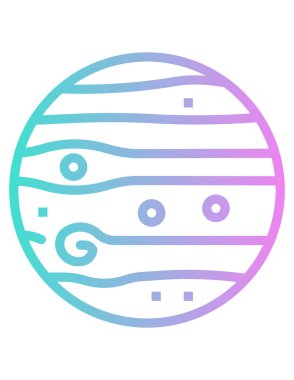 Gezegen simgesi, vektör çizimi