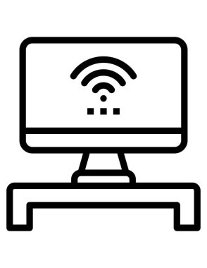 Bilgisayar ekranındaki kablosuz sinyal beyaz arkaplanda izole edildi