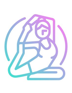 Yoga yapan bir kadının resmi 