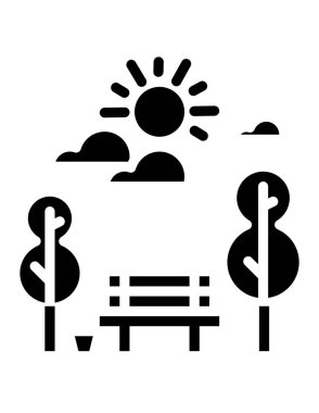 Park simgesindeki ağaçların vektör illüstrasyonu