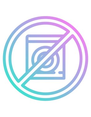 herhangi bir tasarım vektörü çizimi için düz renkli çamaşır makinesi simgesi