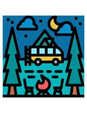 Yoldaki bir arabanın vektör çizimi