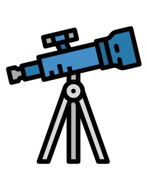 Teleskop simgesi beyaz arkaplanda izole edilmiş. vektör illüstrasyonu