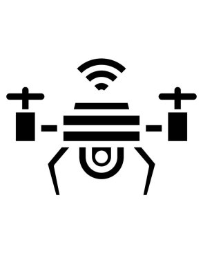 Quadcopter drone vektör simgesi. biçim iki renkli düz sembol, siyah ve beyaz renkler, yuvarlak açılar, gri
