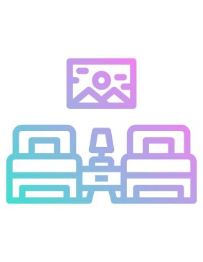 yatak satırı vektör simgesi.