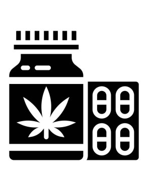 Tıbbi marihuana simgesi vektör illüstrasyon grafik tasarımı
