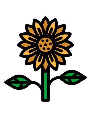 Çiçek ikonu. vektör illüstrasyonu