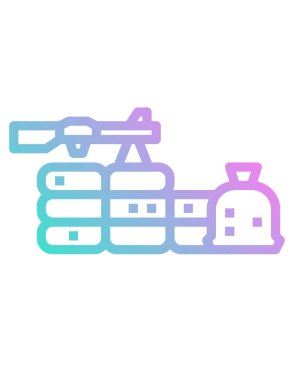 polis bariyeri düz simgesi, vektör illüstrasyonu