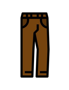 Beyaz arkaplanda siyah renkli pantolon simgesi var. giyim sembolü vektör illüstrasyonu.