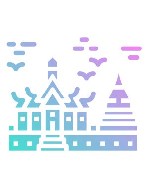 Ünlü Budist tapınağının vektör çizimi