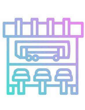 Otobüs durağı simgesi. vektör illüstrasyonu