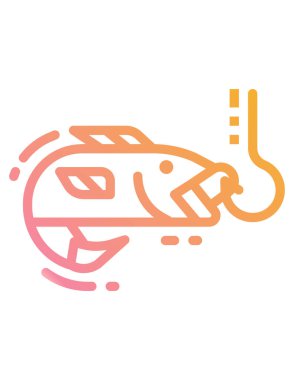 balık simgesi, vektör illüstrasyonu 