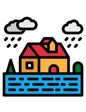 Bir çiftlik evinin vektör çizimi