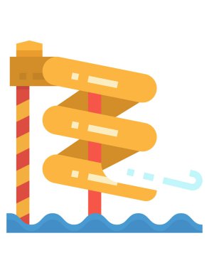 Su kaydırağının vektör illüstrasyonu