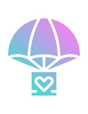 Aşk paraşütünün vektör çizimi 