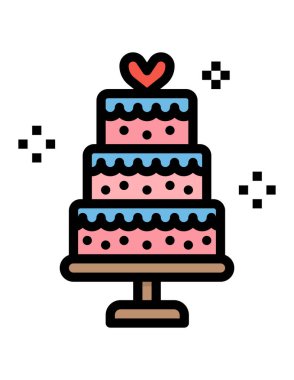 Doğum günü pastası vektör simgesi