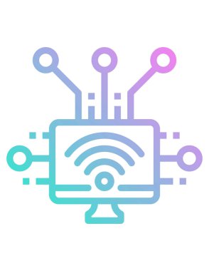 Bilgisayar ekranındaki 3d wifi simgesi beyaz arkaplanda izole edildi