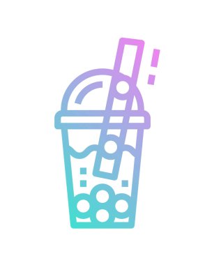 Kabarcık çay ikonunun vektör illüstrasyonu 