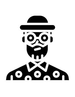 Bıyıklı bir kafatasının vektör çizimi